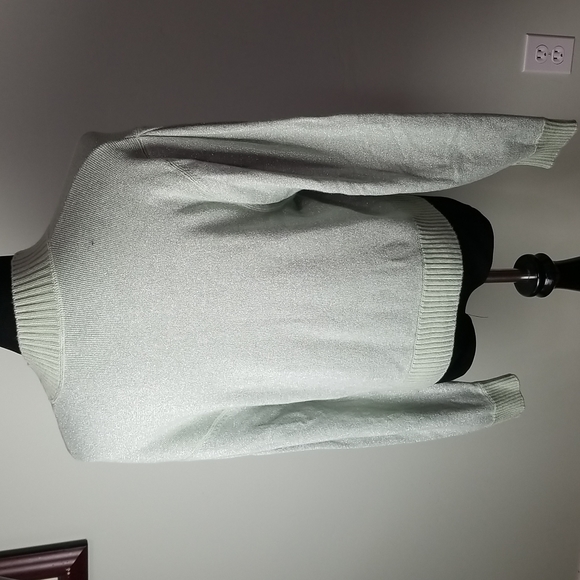 🎁 Free People pistachio green sparkle sweater - Picture 2 of 6